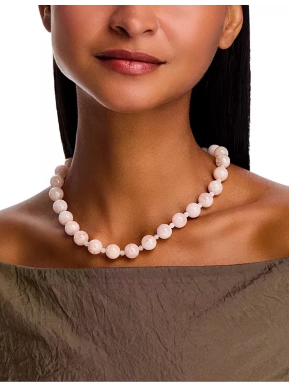 NWT MSRP 925 EFFY Pale Pink Morganite Bead Necklace with Belk & Co. Box
